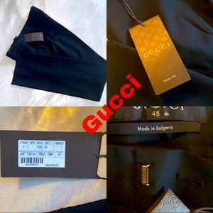 Haute Couture Gucci Black Uniform Pants Sz 48 EU